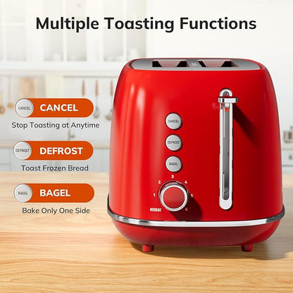 2 Slice Stainless Steel Toaster Retro - Image 2