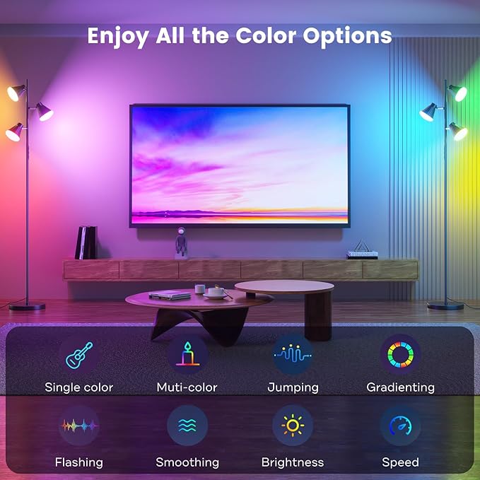 SIBRILLE RGB Floor Lamp, 36W LED Dimmable Standing Lamp - Image 5
