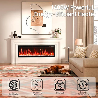 60” Smart Electric Fireplace - Image 6