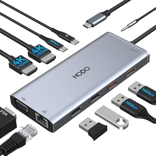 USB C Docking Station Dual Monitor by HODO