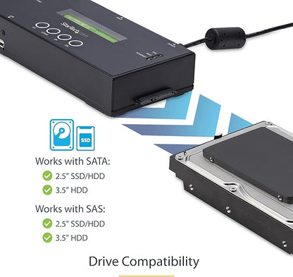 StarTech.com 1:1 Standalone Hard Drive Duplicator and Eraser, SAS/SATA HDD/SSD - Image 3
