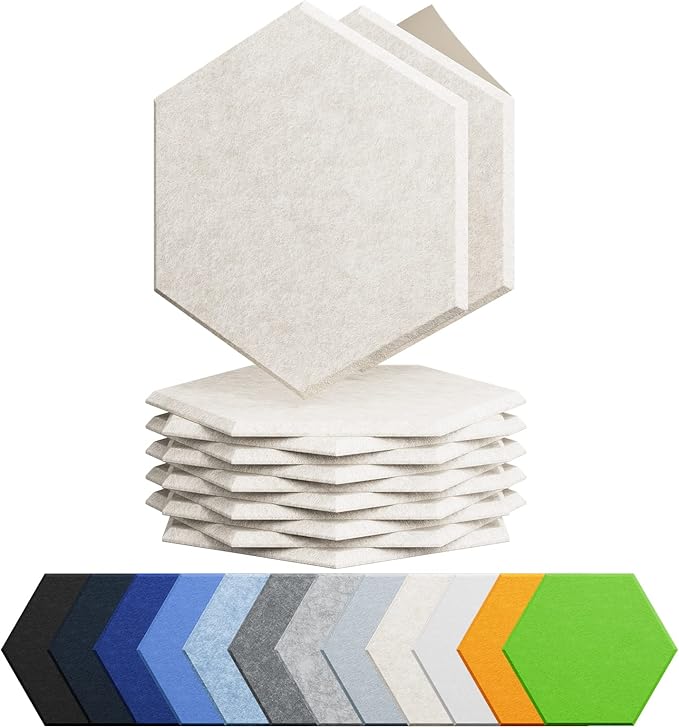 Amantech 12 Pack Acoustic Panels Self Adhesive Sound Proof Foam, High Density by Amantech