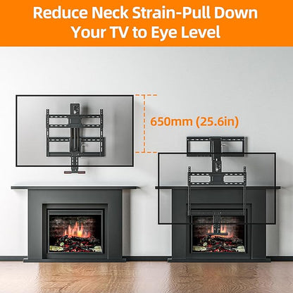 Pull Down TV Mount for Fireplace, Height Adjustable for Most 43-80 Inch TVs - Image 5