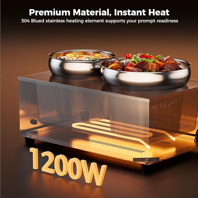 20qt 2-in-1 Electric Soup Warmer and Steam Table Food Warmer, 1200W Stainless - Image 6