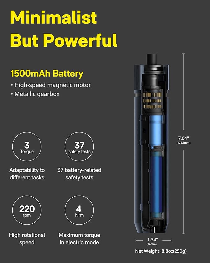 HOTO Electric Screwdriver Kit, Upgraded 1/4'' Hex 25 Bits, Magnetic Lid - Image 5