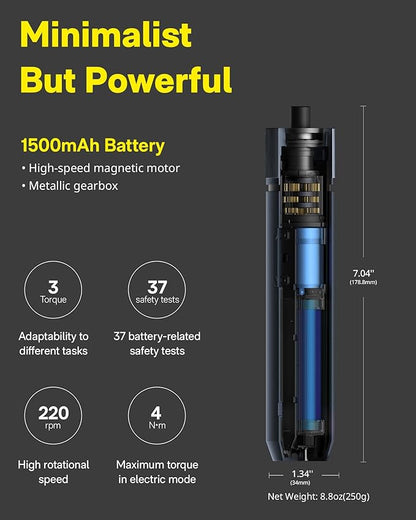 HOTO Electric Screwdriver Kit, Upgraded 1/4'' Hex 25 Bits, Magnetic Lid - Image 5