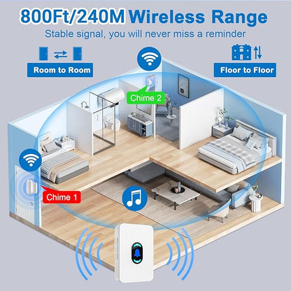 Daytech Wireless Door Chime Alarm System - 800ft Range - Image 5