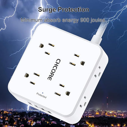 10Ft Surge Protector Power Strip - Image 6