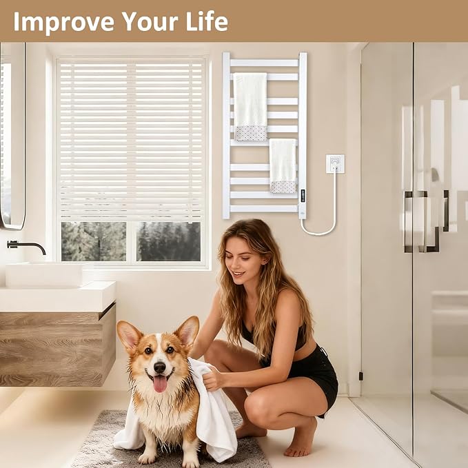 Heated Towel Rack for Bathroom Towel Warmer Racks Wall Mounted - Image 5