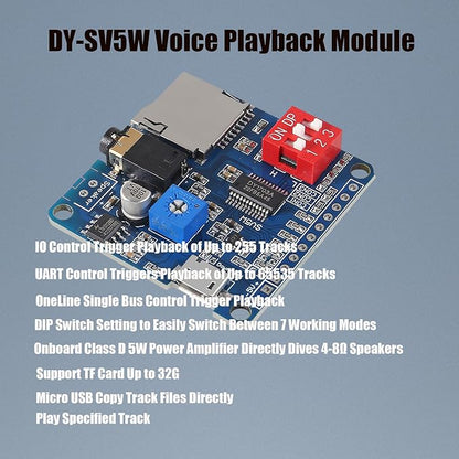 Diann 4pcs MP3 Voice Playback Module DY-SV5W Player Music Voice Board IO - Image 2