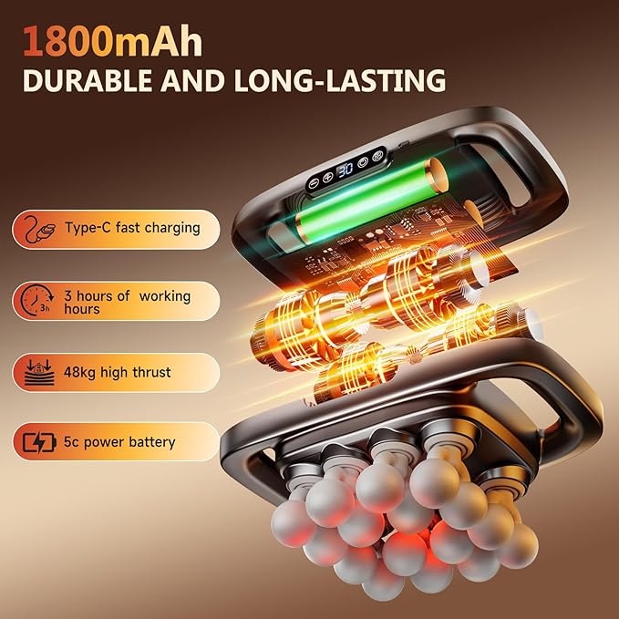 Fakosre Upgraded 16-Head Massage Gun, Deep Tissue Percussion Massager, Muscle - Image 4