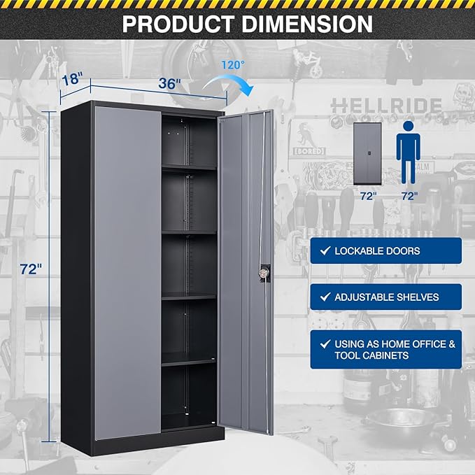 Metal Storage Cabinet-72” Tall Steel File Cabinets - Image 3