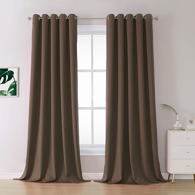 DUALIFE 120 Inches Long Coffee Colour Curtains by DUALIFE
