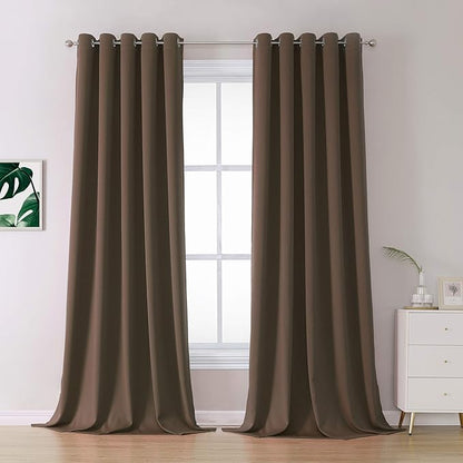 DUALIFE 120 Inches Long Coffee Colour Curtains by DUALIFE