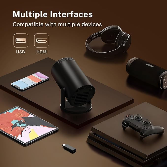 Mini Projector with WiFi 6 and Bluetooth 5.4 Built-in Android 11, 1080P 4K - Image 8
