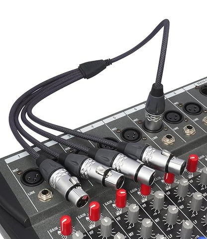 HUALEU 3Pin XLR 1 Male to 4 Female Splitter Cable 2Feet, 4WAY XLR Four-Input - Image 6