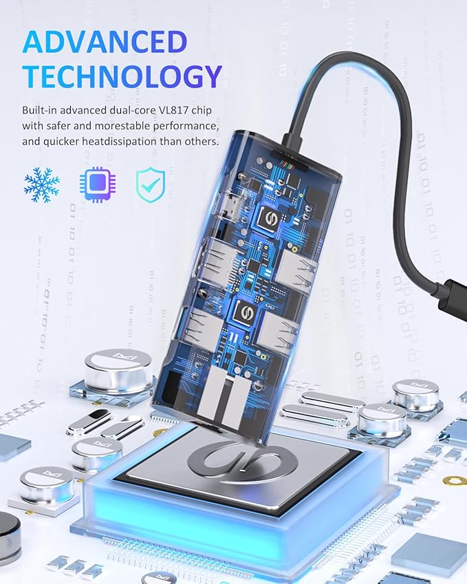 UtechSmart USB C Hub, Ethernet Multiport Adapter 6 in 1 USB C to HDMI Dock - Image 5