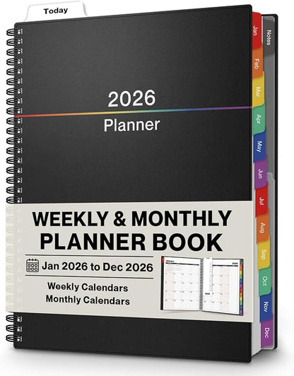 Dunwell 2026 Planner Book 8.5x11, Weekly Monthly Calendar, Jan to Dec, Large by Dunwell