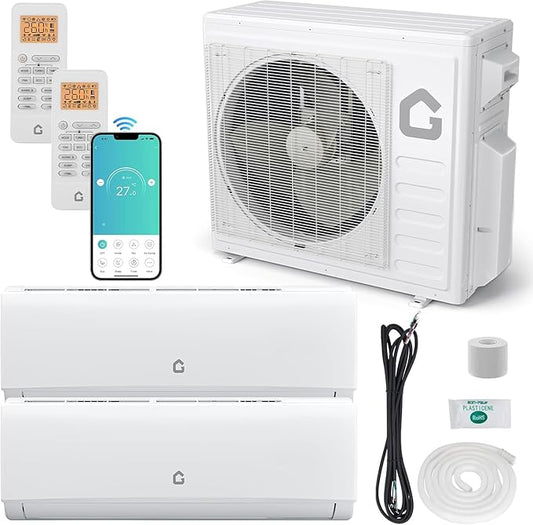 20K BTU Dual Zone Mini Split Air Conditioner and Heater, 20 SEER2 by Unknown