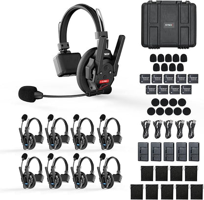 SYNCO XTALK XPRO Wireless Communication Headset System, 9 Person Full Duplex by SYNCO