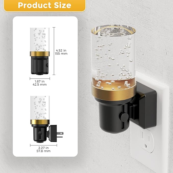 L LOHAS LED Night Light, Dimmable Bubble Night Lights Plug into Wall, 2 Pack - Image 3