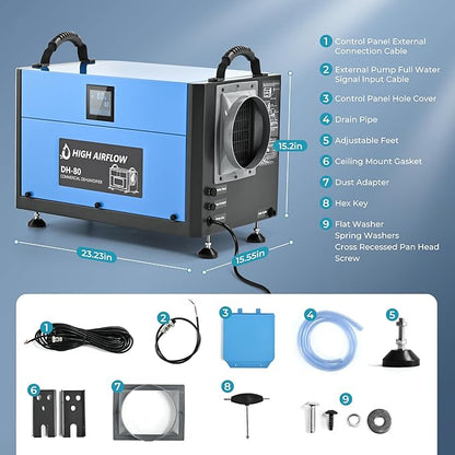 EUHOMY 160 Pint Crawl Space Dehumidifier - Image 7