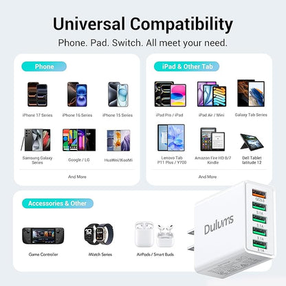50W USB Wall Charger Block, Android Phones - Image 4