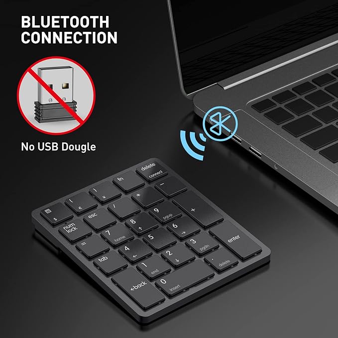 havit Bluetooth Number Pad Wireless Numeric Keypad Numpad 26 Keys Portable Mini - Image 3