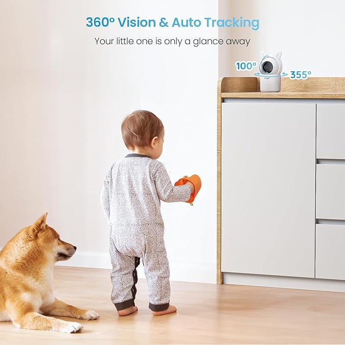 ieGeek 1080P Baby Monitor with 2 Cameras | 4.3" Split-View - Image 3