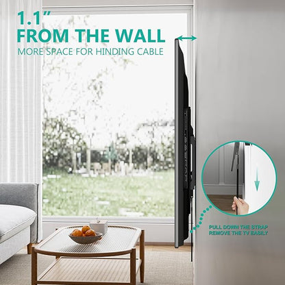 WALI TV Wall Mount Bracket for 37-90 Inch Flat Curved TVs up to 165 lbs - Image 3