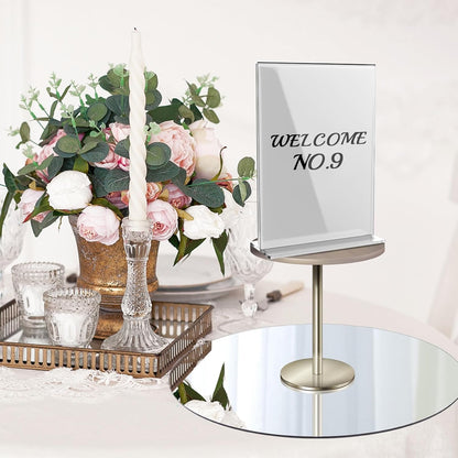 Mymonfif 12" Mirror Centerpieces, Set of 12 Round Mirrors for Centerpieces, 2mm Glass Mirror Plates, Mirror Tray, for Wedding Table, Party Decorations, Candle Plate Set, Craft, Christmas Decorations
