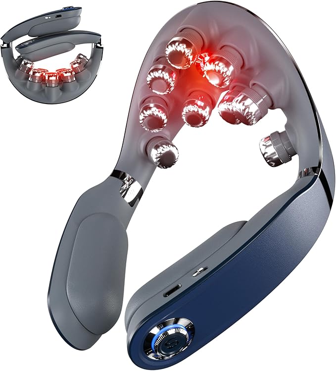 SKG Foldable Neck Massager for Pain Relief Deep Tissue Vibration Cordless by SKG