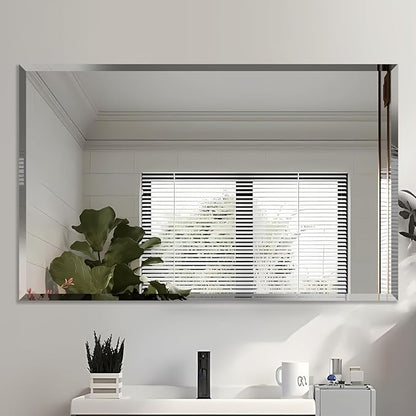 Beveled Mirror, Rectangular Beveled Edge Bathroom Vanity Mirror, Upgraded - Image 7