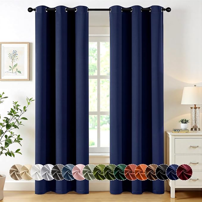 MIULEE Navy Blue Blackout Curtains by MIULEE