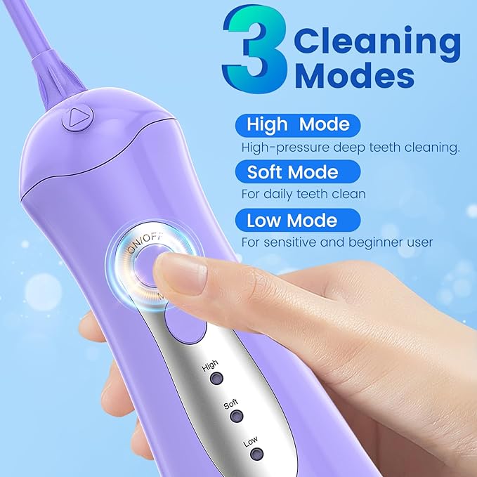 WellLeo Water Flosser for Teeth, Portable Oral Irrigator Rechargeable Water - Image 2