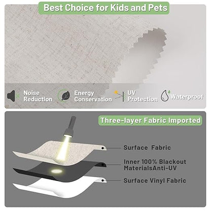 Motorized Blinds with Remote Control, 100% Blackout Cordless Wireless Electric - Image 3