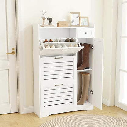Narrow Shoe Storage Cabinet by GlouModFurniture