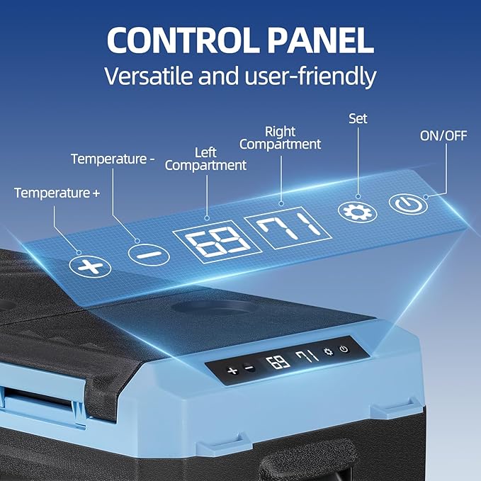 25L Car Refrigerator Freezer, 27QT Dual Zone Portable Compressor Cooler - Image 2
