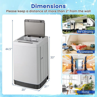 COSTWAY Portable Washing Machine, 11 LBS Full Automatic Portable Washer - Image 9