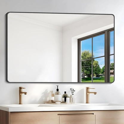 36" x 55"Bathroom Mirror, Matte Black Wall Mirror - Image 2