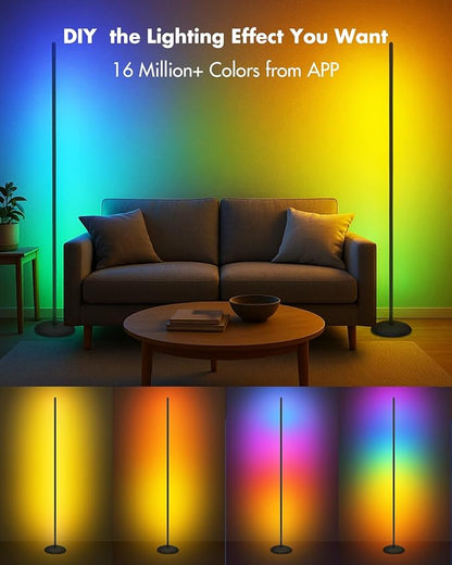 Vexinat Corner Floor Lamp, Smart RGB LED Corner Lamp - Image 2