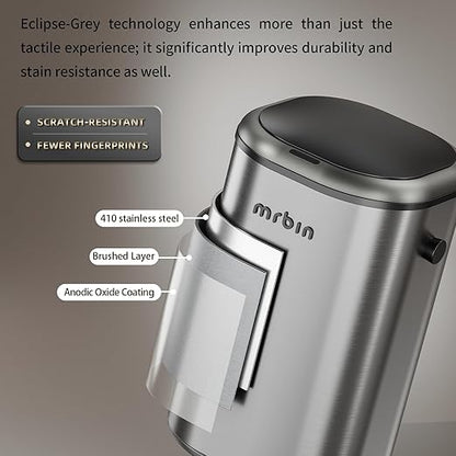 MRBIN Stainless Steel Adsorption Motion Sensor Trash Can Removable, 18L / - Image 7