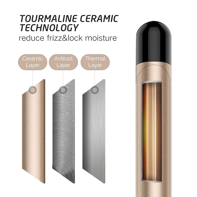 3/4 Inch Curling Iron Professional, Ceramic Tourmaline Curl Wand Barrel - Image 3