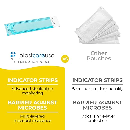 200 2.25 x 9 Sterilization Pouches, Sterilizer Autoclave Bags - Image 5