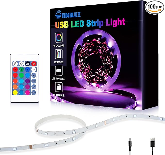 Timelux TV LED Backlights, 10ft LED Strip Lights Behind TV USB Operated Color by Unknown