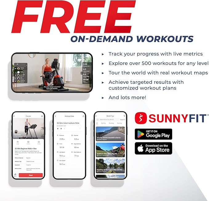 Sunny Health & Fitness Elite Recumbent Cross Trainer & Elliptical Machine - Image 2