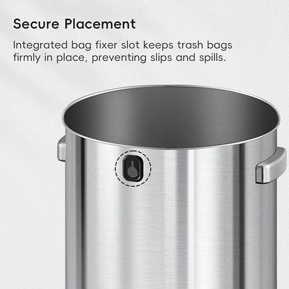 EKO 16-Gallon Round Stainless Steel Open Top Trash Can, Large Commercial Waste - Image 7