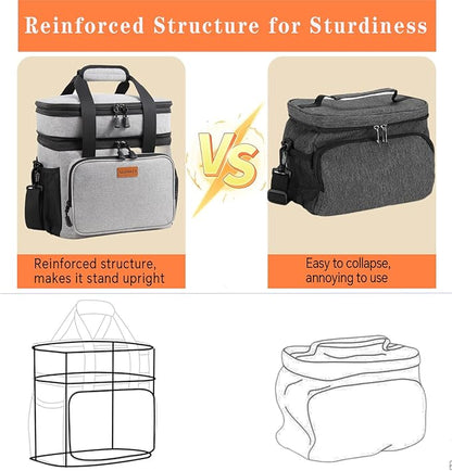 Double Decker XLarge Lunch Box, Insulated Heavy Duty Lunch Bag Waterproof - Image 4