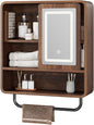 QUW Bathroom Wall Cabinet with Sliding Mirror Door, Modern Medicine Cabinet by QUW