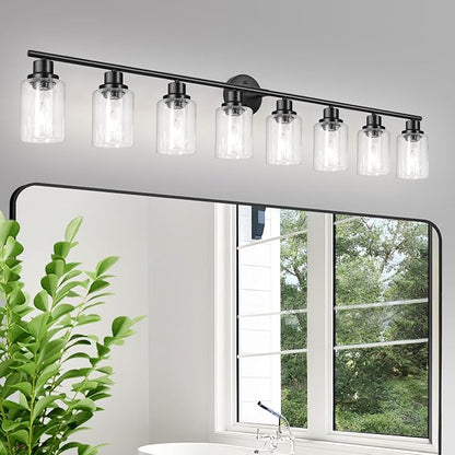 Guliaofo 8-Light Black Vanity Lights, Modern Bathroom Light Fixtures by GuliaofoLights